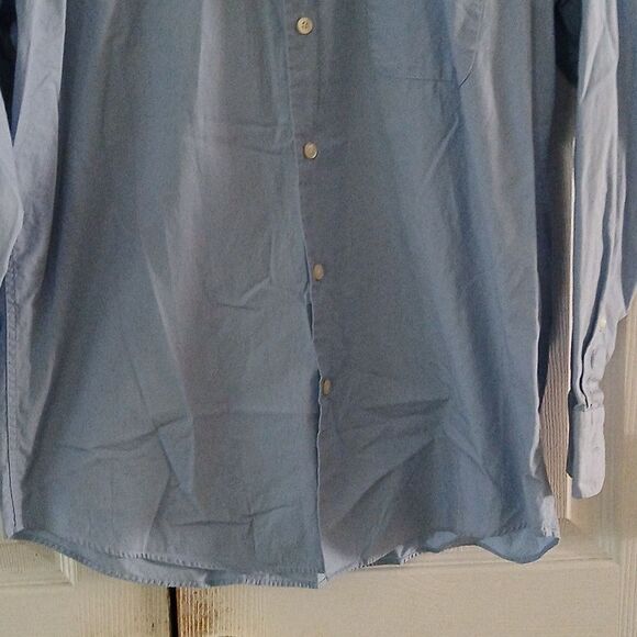 Perry Ellis Portfolio Stain Resistant blue button down dress shirt  Sz 15  32/33 - Picture 2 of 6